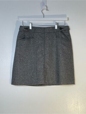 Madewell Black/White Herringbone Mini Skirt Preppy Office Collegiate